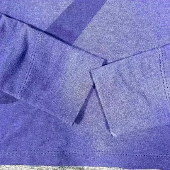 NIKE Dri-Fit Purple Long Sleeve Asymmetrical Split Hem Crop Sweatshirt Women S - Picture 6 of 9